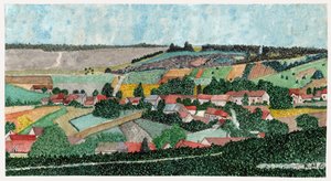 Landschap in het Franse platteland, ca. 1950 door . .
