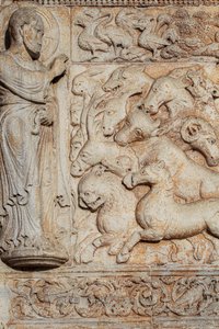 Laag reliëf van het portaal van San Zeno Maggiore, Verona