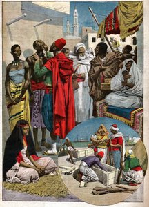 Slavenmarkt in Tripoli door Ferdinand Georg Waldmuller