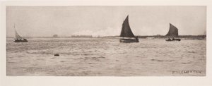 Op Breydon Water, zeemist komt op