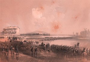 Piëmontese leger steekt rivier Sesia over door William Walcutt