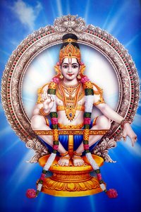 Shiva hindoe tempel. Afbeelding van hindoe god Vishnu. Dubai. Verenigde Arabische Emiraten. door . .