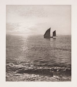 Zonsopgang op zee door Frederick (attr. to) Barnard