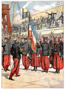 Het Derde Regiment Zouaven in Marseille door . .