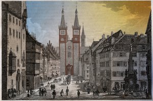 Würzburg, circa 1830 (gravure) door . .