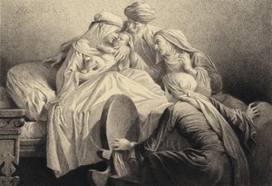 Een man geboren in de wereld door after Albert Robida