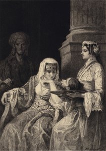 Herodias en het hoofd van Johannes de Doper door after Albert Robida