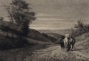 Jezus en zijn discipelen op weg naar Caesarea