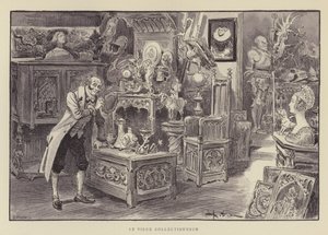 De oude verzamelaar door after Albert Robida