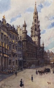 Het stadhuis, een hoek van de Grote Markt door after Amedee Forestier