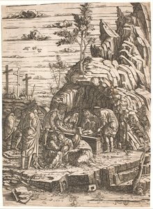 De begrafenis door after Andrea Mantegna