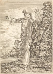 Onverschillig door after Antoine Watteau