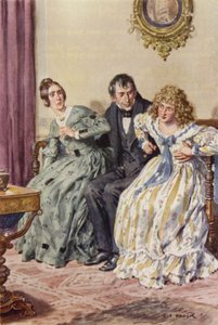 Illustratie voor Martin Chuzzlewit door after Charles Edmund Brock