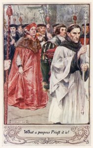 Wat een pompeuze priester is het! door after Charles Edmund Brock