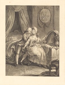 Dame bij haar Toilet door after Charles Eisen