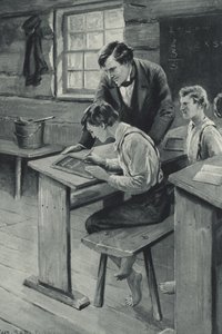 Abraham Lincoln leert schrijven door after Charles Mills Sheldon