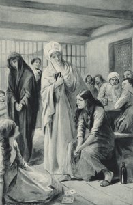 Elizabeth Fry loopt vrij in en uit de kerkers van Newgate door after Charles Mills Sheldon