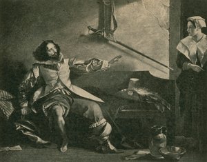 Charles Dickens als Kapitein Bobadil, in Every Man In His Humour