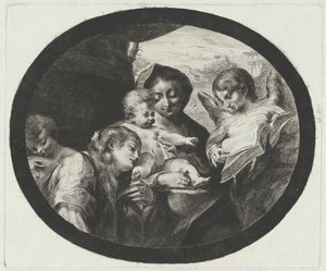 De Maagd en Kind met Engelen door after Correggio Vivant Denon