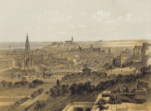 Uitzicht op Edinburgh vanaf het Kasteel door after David Roberts
