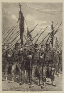 De vlaggen gedragen in processie door after Denis Auguste Marie Raffet