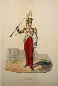Tamboer-majoor van de koninklijke mariniers, c.1829 door after Edward Hull