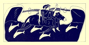 Europa en de stier, illustratie uit Griekse Vaas Schilderijen door J. E. Harrison en D. S. MacColl, gepubliceerd 1894
