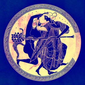 Satyr en Maenade, illustratie uit Griekse Vaas Schilderijen door J. E. Harrison en D. S. MacColl, gepubliceerd 1894 door after English School