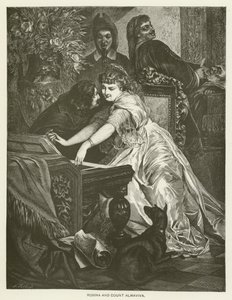 Rosina en Graaf Almaviva door after Ferdinand Keller