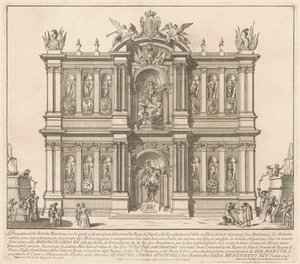 De Seconda Macchina voor de Chinea van 1746: De Gebieden van het Koninkrijk Napels door after Francisco Preciado de la Vega Miguel