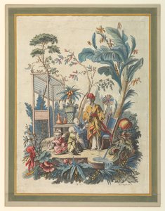 Plaat 7 van een Set Chinese Genrescènes