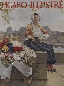 Bloemenverkoopster in de Vorige Eeuw