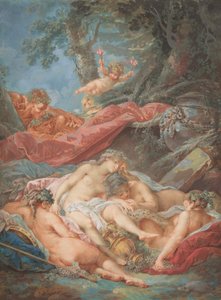 Slapende Bacchanten door after François Boucher Jacques Charlier