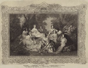 De keizerin van Frankrijk en haar hofdames door after Franz Xaver Winterhalter