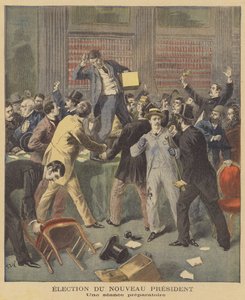 Onrustige scènes terwijl Franse parlementariërs de verkiezing van een nieuwe president bespreken door after Frederic Theodore Lix