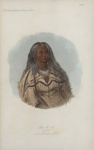 Sha-ko-ka, De Munt, Een Mandan Meisje (aquatint) door after George Catlin