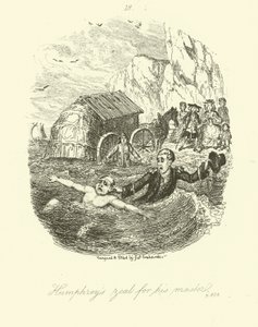 Illustratie voor Humphry Clinker door after George Cruikshank