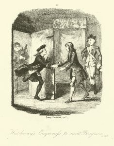 Illustratie voor Peregrine Pickle door Tobias Smollett door after George Cruikshank