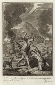 Kaïn doodt Abel door after Gerard Hoet
