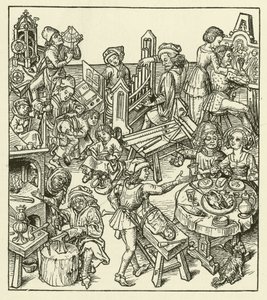 Bourgeois leven in de Middeleeuwen door after German School