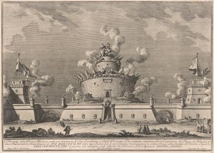 De Prima Macchina voor de Chinea van 1759: Een fort door after Giuseppe Palazzi Giuseppe Vasi after Paolo Posi