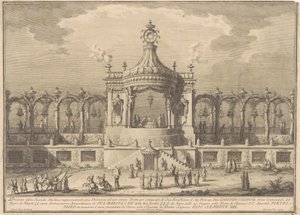 De Seconda Macchina voor de Chinea van 1760: Een Chinoiserie Paviljoen door after Giuseppe Palazzi Giuseppe Vasi after Paolo Posi
