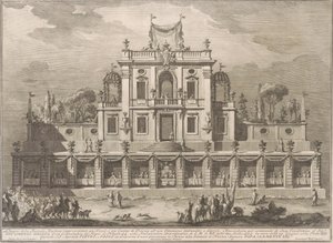 De Seconda Macchina voor de Chinea van 1762: Een Kiosk of Lusthuis in Ottomaanse Stijl door after Giuseppe Palazzi Giuseppe Vasi after Paolo Posi