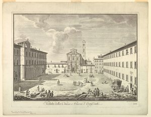 Uitzicht op Florence, Plaat uit "Scelta di XXIV Vedute delle principali contrade, piazze, chiese, e palazzi della Città di Firenze"