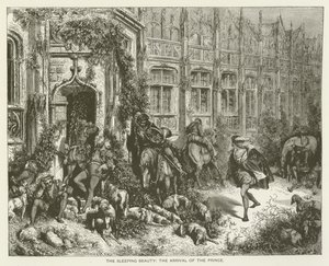 Doornroosje, de aankomst van de prins door Gustave after Dore