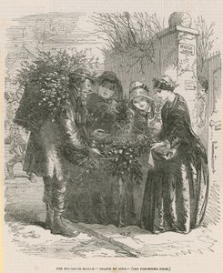 De maretakverkoper (gravure) door after Hablot Knight Browne