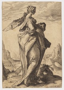 Debora door after Hendrik Goltzius