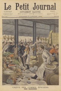 Een schermutseling tijdens een staking van kruideniersbedienden door after Henri Meyer