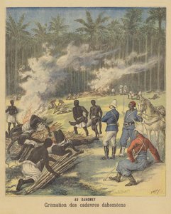 Crematie van de lichamen van dode Dahomeërs, Dahomey