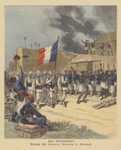 Ingang van de Franse vlag in Abomey, Dahomey